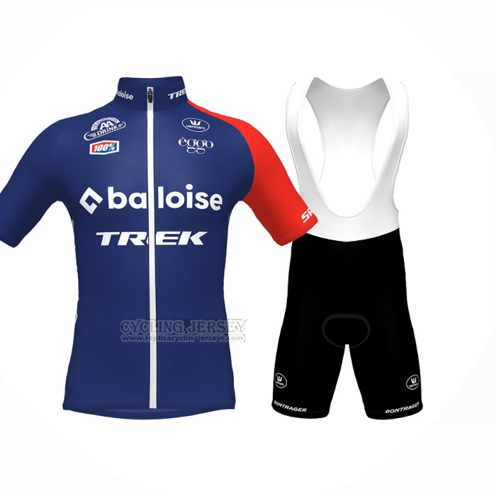2024 Cycling Jersey Baloise Trek Blue Red Short Sleeve And Bib Short